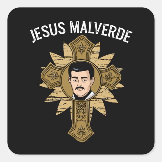 Jesus Malverde Religion Mexiko Gift Jesus Malverde Quadratischer Aufkleber (Vorderseite)