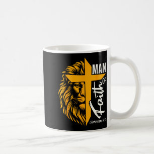 Jesus Mann des Glaubens Löwe Kreuz 1. Korinther 16 Kaffeetasse