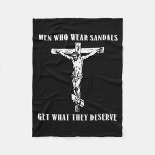 Jesus Männer, die Sandalen tragen, bekommen, was s Fleecedecke