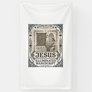 Jesus-Manuskript Jesus Christlicher Glaube Vintage Banner
