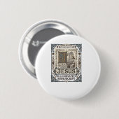 Jesus-Manuskript Jesus Christlicher Glaube Vintage Button (Vorne & Hinten)