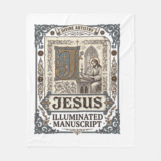 Jesus-Manuskript Jesus Christlicher Glaube Vintage Fleecedecke (Vorderseite)