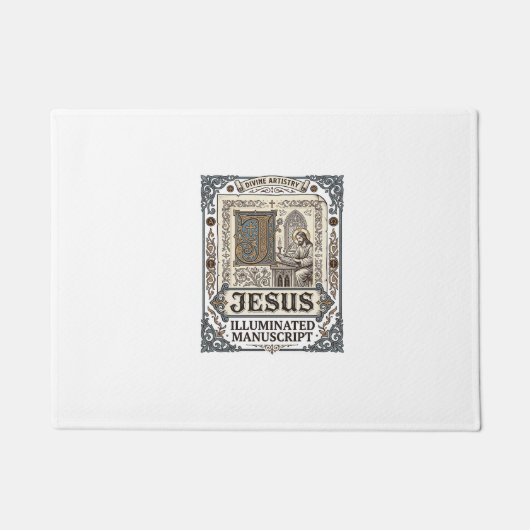 Jesus-Manuskript Jesus Christlicher Glaube Vintage Fußmatte (Vorderseite)