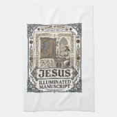Jesus-Manuskript Jesus Christlicher Glaube Vintage Geschirrtuch (Vertikal)