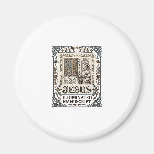 Jesus-Manuskript Jesus Christlicher Glaube Vintage Magnet (Vorne)