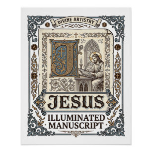 Jesus-Manuskript Jesus Christlicher Glaube Vintage Poster
