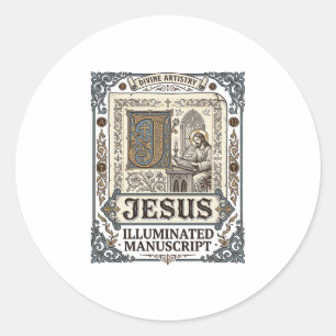 Jesus-Manuskript Jesus Christlicher Glaube Vintage Runder Aufkleber