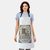 Jesus-Manuskript Jesus Christlicher Glaube Vintage Schürze (Getragen)