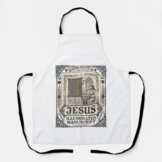 Jesus-Manuskript Jesus Christlicher Glaube Vintage Schürze (Vorderseite)