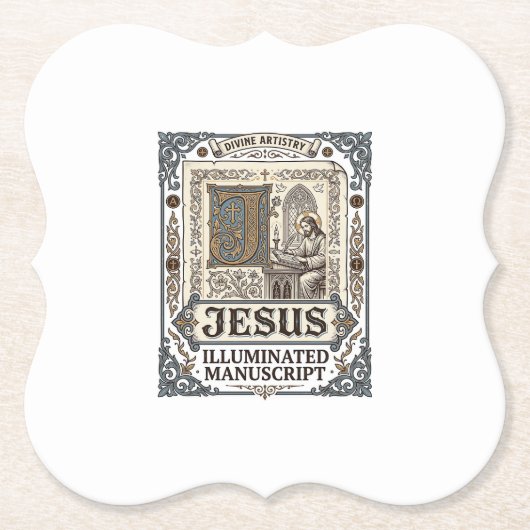Jesus-Manuskript Jesus Christlicher Glaube Vintage Untersetzer (Vorderseite)