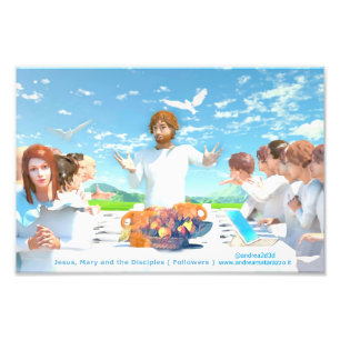 Jesus, Maria und die Jünger (Anhänger) Fotodruck
