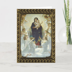 Jesus Maria und Engel - Vintage-Kunstkarte Feiertagskarte