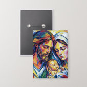 Jesus Maria und Josef Button (Vorderseite/Rückseite)