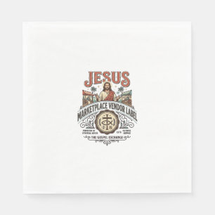 Jesus Marktplatz-Verkäufer-Label Jesus Marktplatz- Serviette
