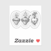Jesus Mary and Joseph Hearts Vinyl Decal Sticker (Blatt)