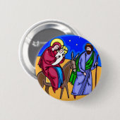 Jesus Mary Joseph Nativity-Retro Button (Vorne & Hinten)