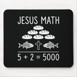Jesus Mathe 2 Fische 5 Brote speist die 5000 Bibel Mousepad