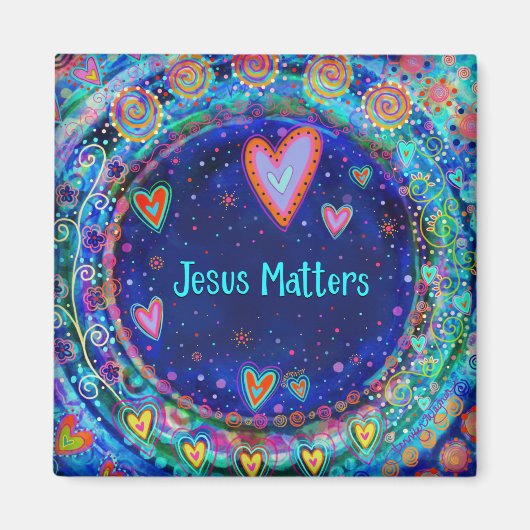 Jesus Matters Blue Whimsical Inspirivity Magnet (Vorne)