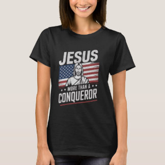 Jesus mehr als ein Eroberer amerikanischen Flag Ch T-Shirt