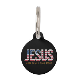 Jesus mehr als ein Eroberer auffallend Christlich Haustiermarke