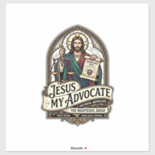 Jesus mein Anwalt Jesus Gerichts Anwalt Christi Aufkleber