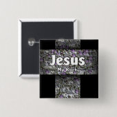 Jesus mein Felsen Button (Vorne & Hinten)