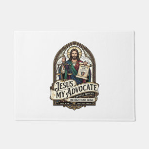 Jesus mein Fürsprecher Jesus Gerichtssaal Anwalt C Fußmatte