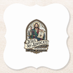 Jesus mein Fürsprecher Jesus Gerichtssaal Anwalt C Untersetzer