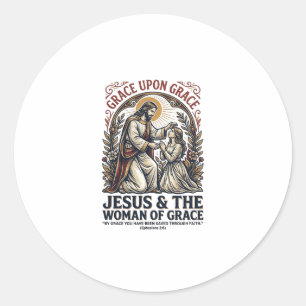 Jesus Menopause Midlife Frauen Ermutigung Shirt  Runder Aufkleber