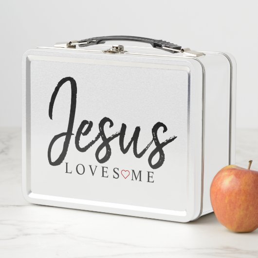 Jesus  mich mit rotem Herzen| Metall Brotdose (Beispiel)