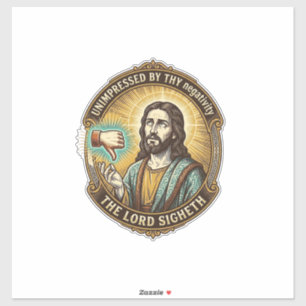 Jesus-Missfallens-Button Social-Media-Hasser-Troll Aufkleber