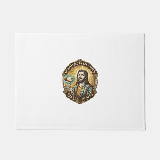 Jesus-Missfallens-Button-Social-Media-Hasser-Troll Fußmatte (Vorderseite)