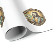 Jesus-Missfallens-Button-Social-Media-Hasser-Troll Geschenkpapier (Rolleneckpunkt)