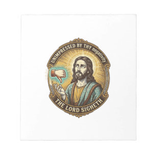 Jesus-Missfallens-Button-Social-Media-Hasser-Troll Notizblock