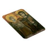 Jesus mit Abt Coptic Icon Magnet (Rechte Seite)
