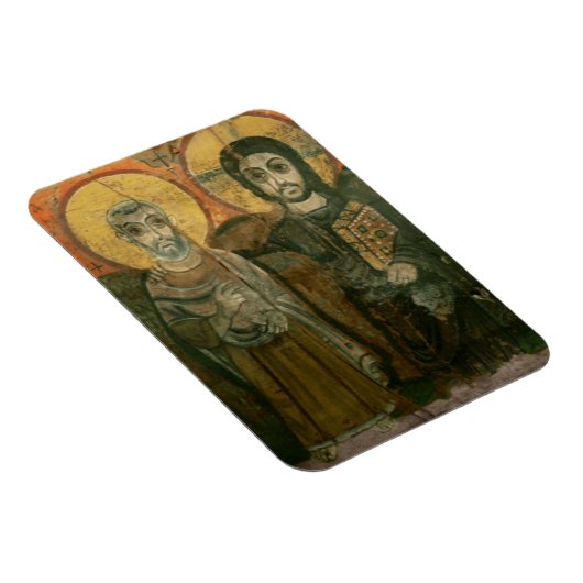 Jesus mit Abt Coptic Icon Magnet (Rechte Seite)
