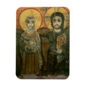Jesus mit Abt Coptic Icon Magnet (Vertikal)