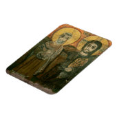 Jesus mit Abt Coptic Icon Magnet (Linke Seite)