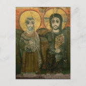 Jesus mit Abt Coptic Icon Postkarte (Vorderseite)