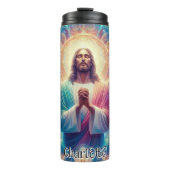 Jesus mit Angel Wings Gebet Thermosbecher (Vorderseite)