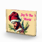 Jesus mit bestickter Weihnachtsmannmütze Fotoblock (Rechts)