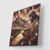Jesus mit Blick auf die Friedliche Flusslandschaft Quadratische Wanduhr (Winkel)
