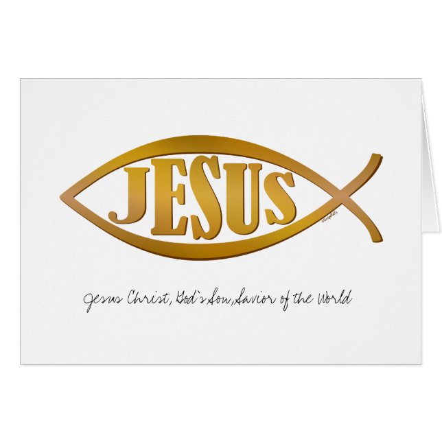 Jesus mit christlichem Fisch-Symbol (Vorderseite (Horizontal))