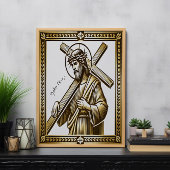 Jesus mit dem Gold Cross der Erlösung Poster