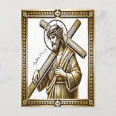 Jesus mit dem Gold Cross der Erlösung Postkarte (Vorderseite)