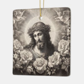 Jesus mit dem Licht der Sonne Keramikornament (Links)