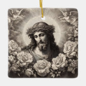 Jesus mit dem Licht der Sonne Keramikornament (Vorderseite)
