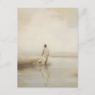 Jesus mit dem verlorenen Lamm Postkarte