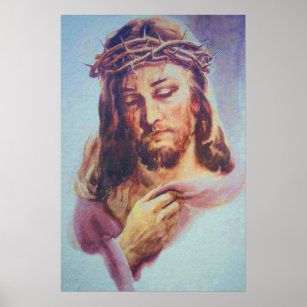 Jesus mit den Armen auf seinem Brustposter Poster