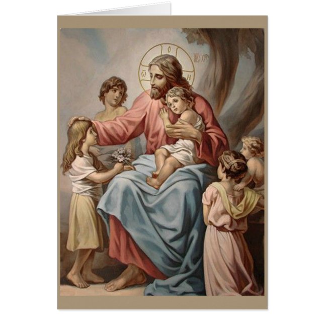 Jesus mit den Kinderjungen-Mädchen (Vorne)
